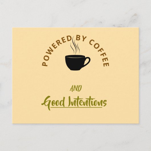 Minimalist Coffee Quote Postcard | Funny Good Inte Uitnodiging Briefkaart (Voorkant)