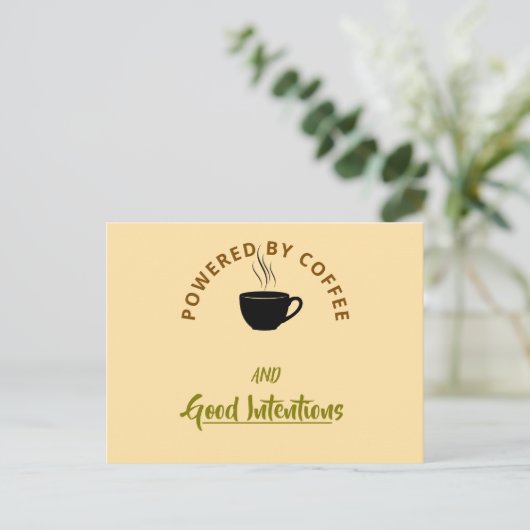 Minimalist Coffee Quote Postcard | Funny Good Inte Uitnodiging Briefkaart (Staand voorkant)