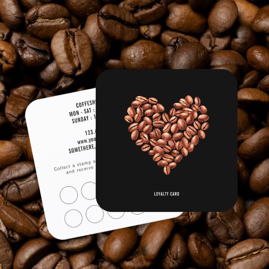 Minimalist Coffee Shop Coffee Beans Loyalty Card