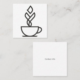 Minimalist Coffee Square Business Cards Vierkante Visitekaartje
