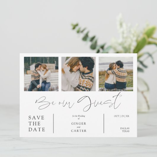 Minimalist Collage Be Our Guest 3 Photos Couple (Staand voorkant)