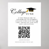 Minimalist College Fund QR Code Sign Graduation Poster (Voorkant)