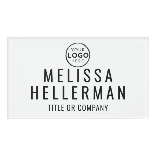 Minimalist Company Logo Employee Naambadge (Voorkant)