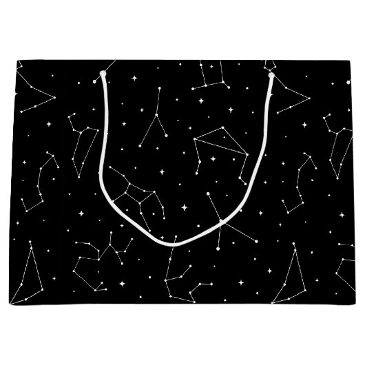 Minimalist Constellation Pattern in Black & White Groot Cadeauzakje (Voorkant)