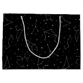 Minimalist Constellation Pattern in Black & White Groot Cadeauzakje (Achterkant)