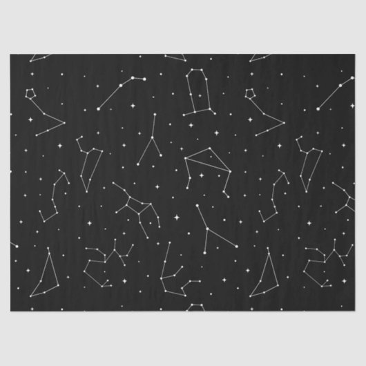 Minimalist Constellation Pattern in Black & White Tissuepapier (Voorkant)