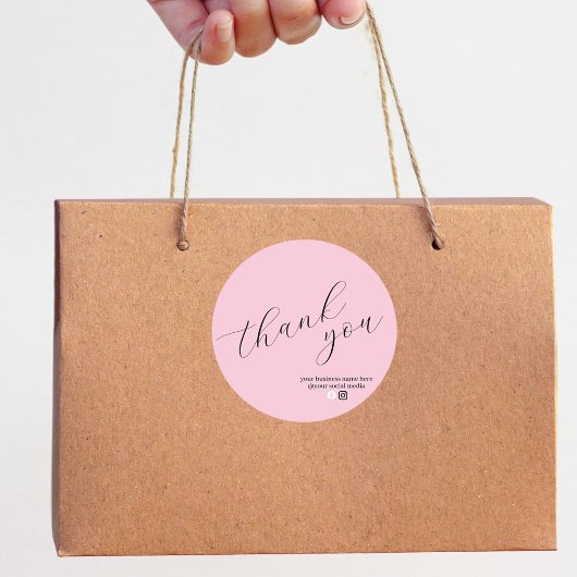 Minimalist Contemporary Business Thank You Ronde Sticker