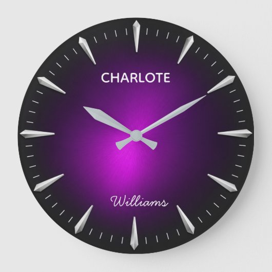 Minimalist Contemporary Modern Purple Grote Klok (Voorkant)