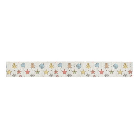 Minimalist Cookie Doodles Christmas Grosgrain Lint (Voorkant)