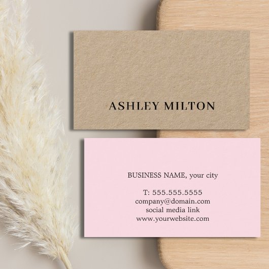 Minimalist Cool Bold Kraft Rose Consultant Visitekaartje