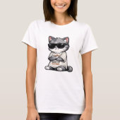 Minimalist Cool Cat with Sunglasses & Style  T-shirt (Voorkant)