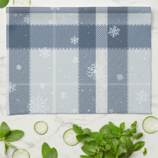 Minimalist Cool Gray Plaid Kitchen Towel – Neutral Theedoek (Gevouwen)