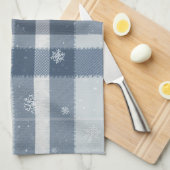 Minimalist Cool Gray Plaid Kitchen Towel – Neutral Theedoek (Quarter Fold)