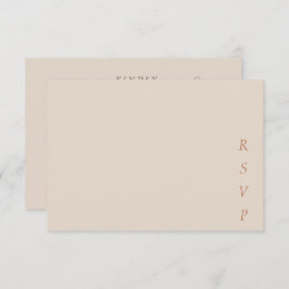 Minimalist Copper Desert Cocoa Script Wedding RSVP Kaartje