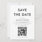 Minimalist Cotemporary QR Code Photo Wedding Save The Date (Voorkant)