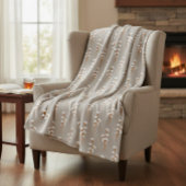 Minimalist Cotton Branch Botanical Fleece Deken