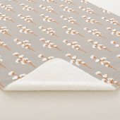 Minimalist Cotton Branch Botanical Sherpa Deken (3/4)