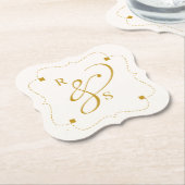 Minimalist Couple Monogram  Kartonnen Onderzetters (Gekanteld)