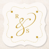 Minimalist Couple Monogram  Kartonnen Onderzetters (Voorkant)