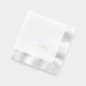 Minimalist couples monogram retro wedding folie servetten (Links)