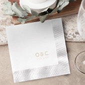 Minimalist couples monogram retro wedding folie servetten