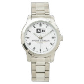 Minimalist Couples’ Personalized  Names Initials  Horloge (Voorkant)