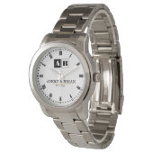 Minimalist Couples’ Personalized  Names Initials  Horloge (Gekanteld)