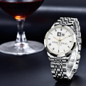 Minimalist Couples’ Personalized  Names Initials  Horloge