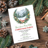 Minimalist Cozy Holiday Scene Editable Invitation Kaart