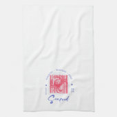 Minimalist Crab Seafood Beach Coastal  Theedoek (Verticaal)