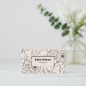 Minimalist Cream Floral Visitekaartje (Staand voorkant)