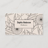 Minimalist Cream Floral Visitekaartje (Voorkant)