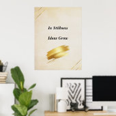 Minimalist Cream Gold Wall Art Quote Print Poster (Thuiskantoor)