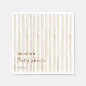 Minimalist Cream Vertical Stripe Rustic Baby Servet (Voorkant)