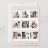 Minimalist Creamy Boho Photo collage Christmas Feestdagenkaart (Voorkant)