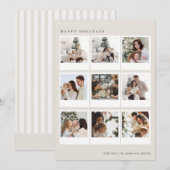 Minimalist Creamy Boho Photo collage Christmas Feestdagenkaart (Voorkant / Achterkant)