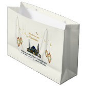  Minimalist Crescent Moon Ramadan Blessings Groot Cadeauzakje (Voorkant Gekanteld)