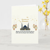  Minimalist Crescent Moon Ramadan Blessings Kaart (Gele Bloem)