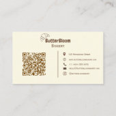 Minimalist Croissant Bakery Business Card Visitekaartje (Achterkant)