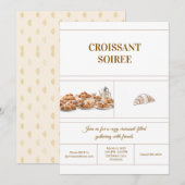 Minimalist Croissant Invitation Kaart (Voorkant / Achterkant)