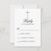 Minimalist Cross Wedding Christian RSVP Card Kaartje (Voorkant)