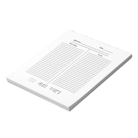 Minimalist Cursive Ta-Da Tracker Notitieblok (Linkerzijde)