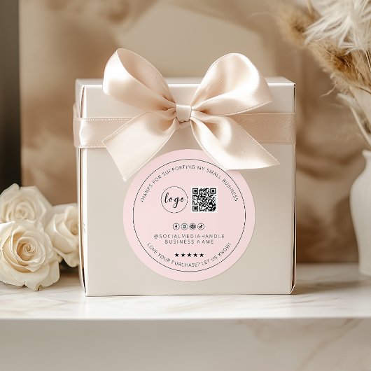 Minimalist Custom Blush Pink Bedankt Sticker