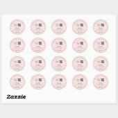 Minimalist Custom Blush Pink Bedankt Sticker (Vel)