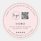 Minimalist Custom Blush Pink Bedankt Sticker (Voorkant)