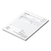 Minimalist Custom Business Invoice Sales Receipt Notitieblok (Linkerzijde)