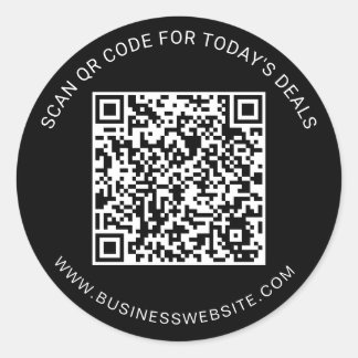Minimalist Custom Business QR Code  Ronde Sticker