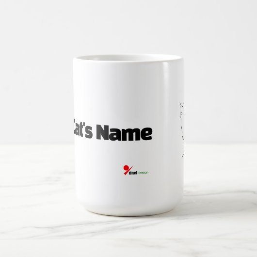 Minimalist Custom Cat Name Mug | Abstract Line Art Koffiemok (Center)