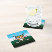 Minimalist Custom Elegant Golf Monogram Kartonnen Onderzetters (Insitu)