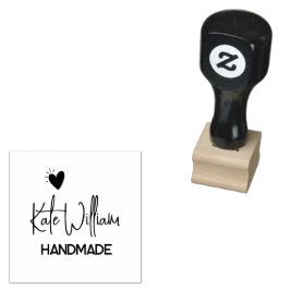 Minimalist Custom heart handmade by  Rubberstempel